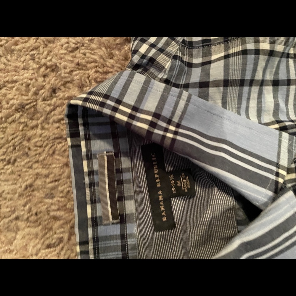 Blue plaid button down - Picture 2 of 2